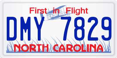 NC license plate DMY7829