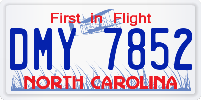 NC license plate DMY7852