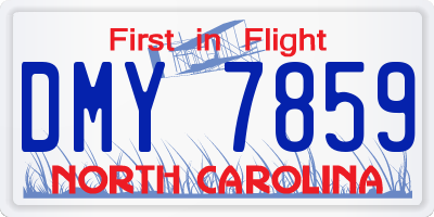 NC license plate DMY7859