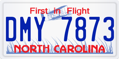 NC license plate DMY7873