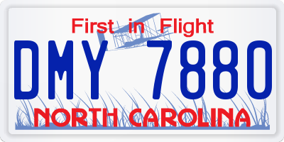NC license plate DMY7880