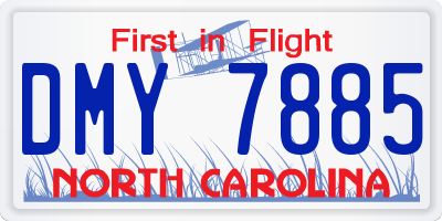 NC license plate DMY7885