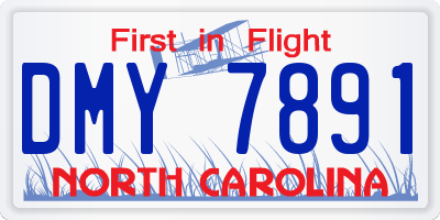 NC license plate DMY7891