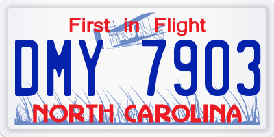 NC license plate DMY7903