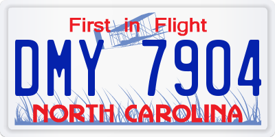 NC license plate DMY7904