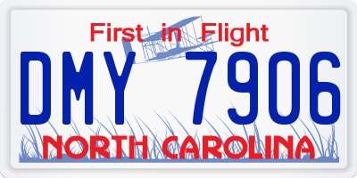 NC license plate DMY7906