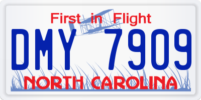 NC license plate DMY7909