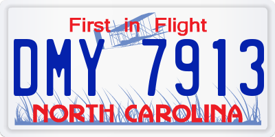 NC license plate DMY7913