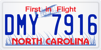 NC license plate DMY7916