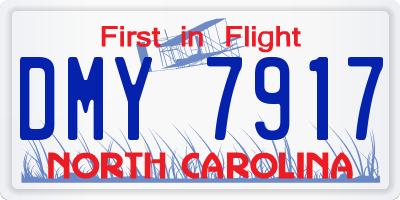 NC license plate DMY7917