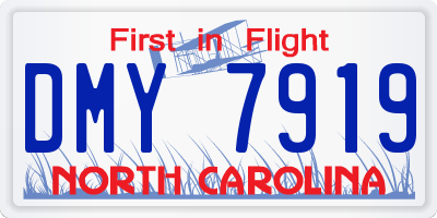 NC license plate DMY7919