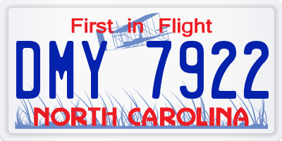 NC license plate DMY7922