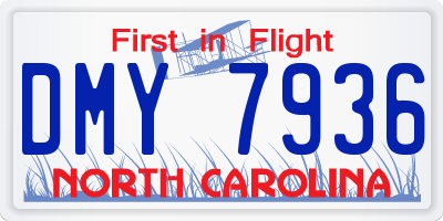NC license plate DMY7936