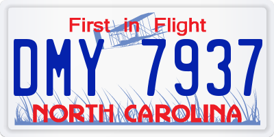 NC license plate DMY7937