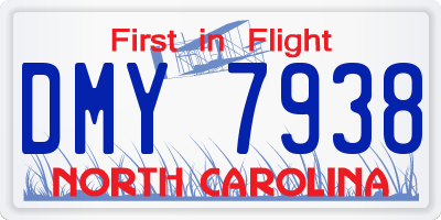 NC license plate DMY7938