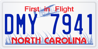 NC license plate DMY7941