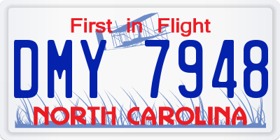 NC license plate DMY7948