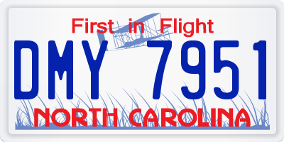 NC license plate DMY7951