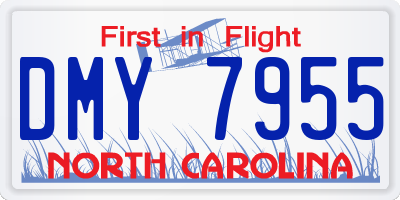 NC license plate DMY7955