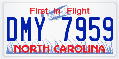 NC license plate DMY7959