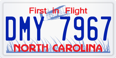 NC license plate DMY7967