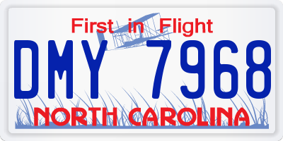 NC license plate DMY7968