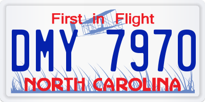 NC license plate DMY7970