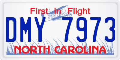 NC license plate DMY7973
