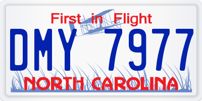 NC license plate DMY7977