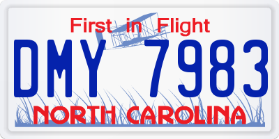 NC license plate DMY7983