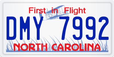 NC license plate DMY7992