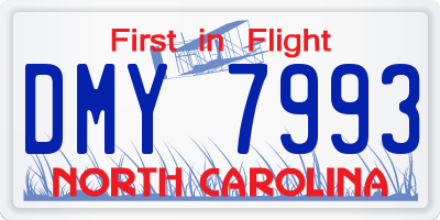 NC license plate DMY7993