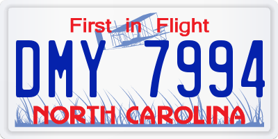 NC license plate DMY7994