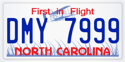 NC license plate DMY7999