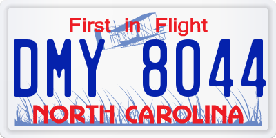 NC license plate DMY8044