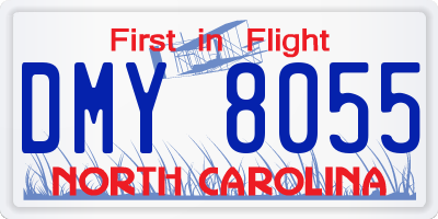 NC license plate DMY8055