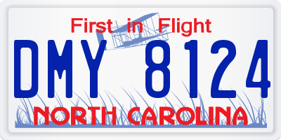 NC license plate DMY8124