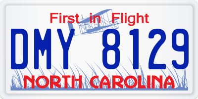 NC license plate DMY8129