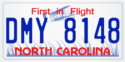 NC license plate DMY8148