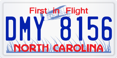 NC license plate DMY8156