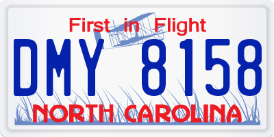NC license plate DMY8158