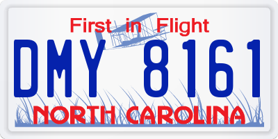 NC license plate DMY8161