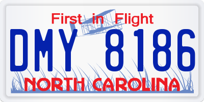 NC license plate DMY8186