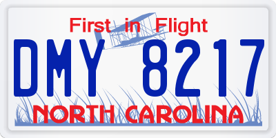 NC license plate DMY8217