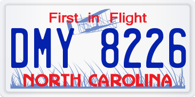 NC license plate DMY8226
