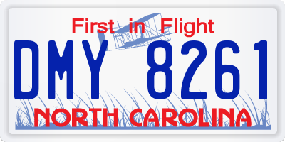 NC license plate DMY8261