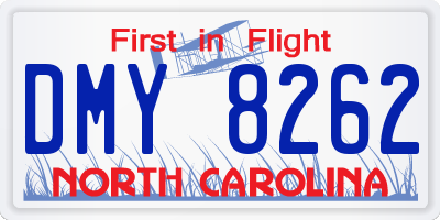 NC license plate DMY8262