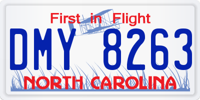 NC license plate DMY8263