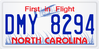NC license plate DMY8294