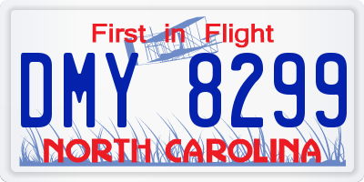 NC license plate DMY8299